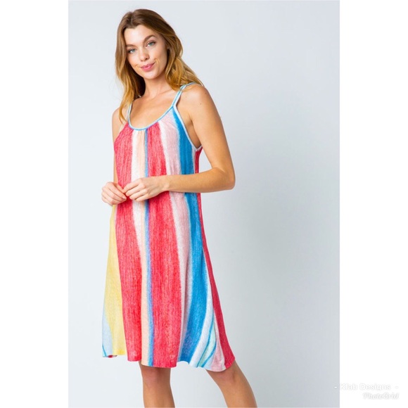 ❤️LAST 1! Striped Strappy Tie Back Cover Up/Dress! - Picture 4 of 5